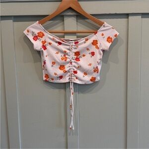 🌸 PacSun Me to We Cropped Floral Drawstring Top | Women’s XS | Boho Babe Vibes